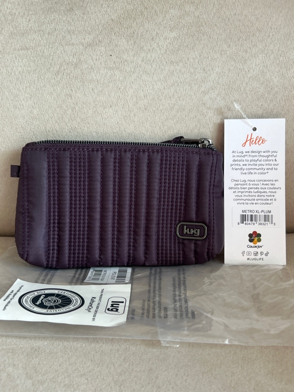 NWT Lug Love Metro XL ID Pouch in Plum